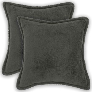 vidaXL Prevleka za blazino 2 pcs HOUTEN Temno siva 30 x 30 cm Boucl&eacute;