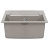 vidaXL Umivalnica Siva 620 x 500 mm 80% Kvarc in 20% Smola