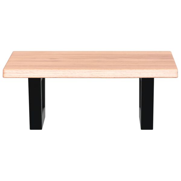 vidaXL Stenska polica za umivalnik jeklo in trdna hrastovina