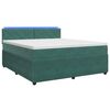vidaXL Postelja boxspring z vzmetnico Temno zelena 140 x 200 cm Žamet