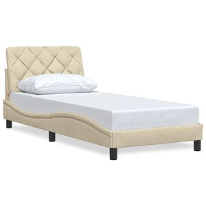 vidaXL posteljni okvir brez vzmetnice Cream 80x200 cm Tkanina