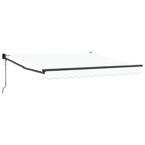 vidaXL Vlečna tenda Bela 300 x 250 x 165 cm Poliester in kovina