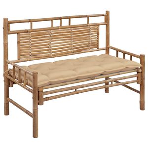 vidaXL Vrtna klop z blazino 120 cm bambus