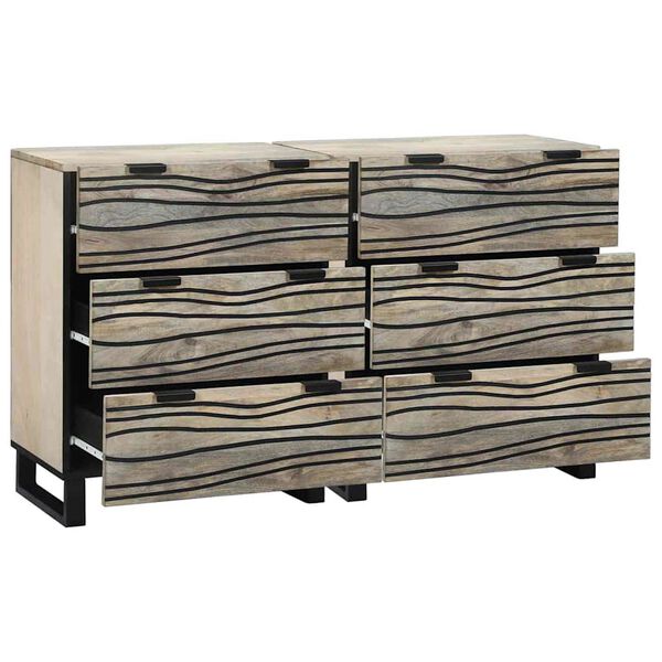 vidaXL Komplet stranske omare s predalom 2 pcs Bela 60 x 33,5 x 75 cm