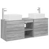 vidaXL Komplet omaric za kopalnico 3 kos Siva Sonoma 129 x 41 x 80 cm