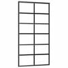 vidaXL Drsna vrata ESG steklo in aluminij 102x205 cm črna