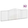 vidaXL Obokane gabion ko&scaron;are 2 kosa 400x30x120/140 cm pocinkano železo