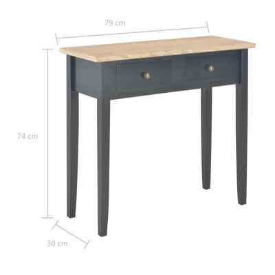 vidaXL Toaletna konzolna mizica iz lesa 79x30x74 cm črna