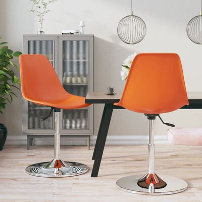 vidaXL Vrtljivi jedilni stoli 2 kosa oranžni PP
