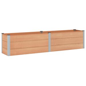 vidaXL Vrtna visoka greda Rjava 250 x 50 x 54 cm WPC in aluminij