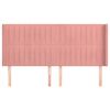 vidaXL Vzglavje z u&scaron;esi roza 183x16x118/128 cm žamet