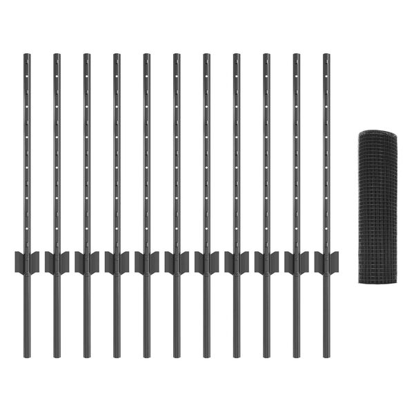 vidaXL Ograja s stebrom Siva 0,5 x 25 m Jeklo