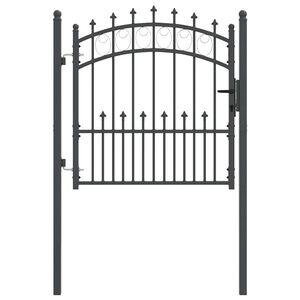 vidaXL Vrata ograje s bodicami EMMEN 100 x 100 cm Siva