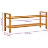 vidaXL Stojalo za čevlje z 2 policama 100x27x40 cm trdna hrastovina