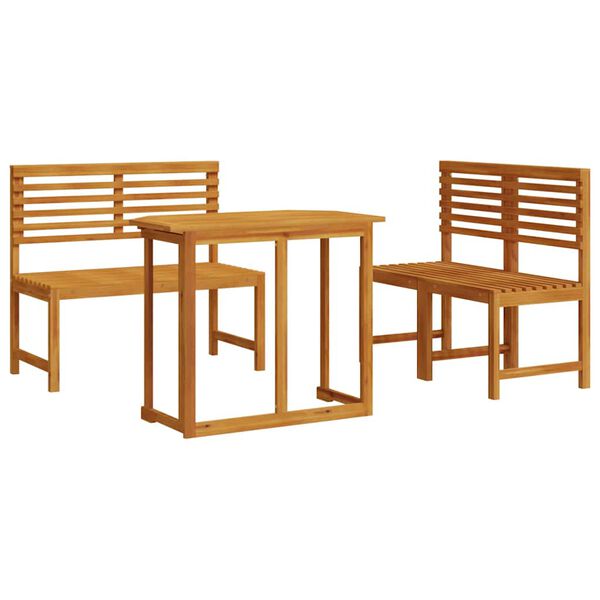 vidaXL Vrtnik Bistro Set 3 pcs Rjava Trden akacijev les