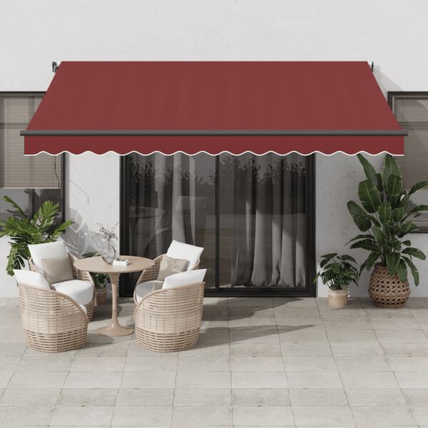 vidaXL Avtomatsko zložljiva tenda LED bordo 400x350 cm