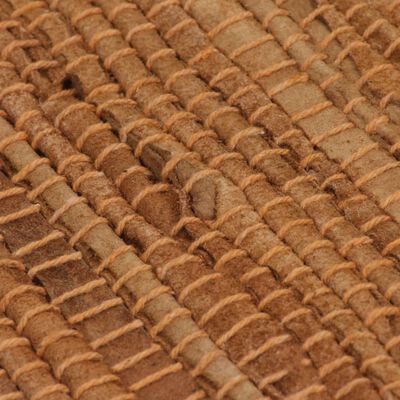 vidaXL Ročno pletena Chindi preproga iz usnja 160x230 cm rumenorjava