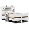 vidaXL Posteljni okvir brez vzmetnice bel 135x190 cm trdna borovina