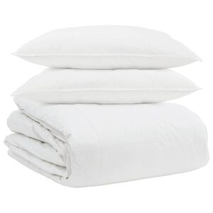 vidaXL Komplet odej z blazino 3 pcs Bela Perje