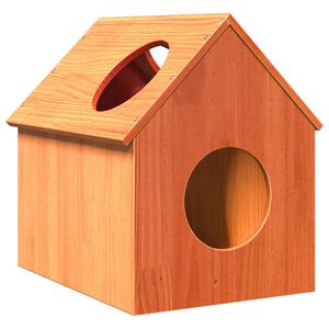 vidaXL Hi&scaron;a za mačke vo&scaron;čeno rjavo 41x50x50 cm masivni les borovega