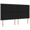 vidaXL LED Box Spring Postelja z vzglavjem Črna 180 x 200 cm blago