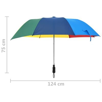 vidaXL Zložljivi dežnik večbarvni 124 cm