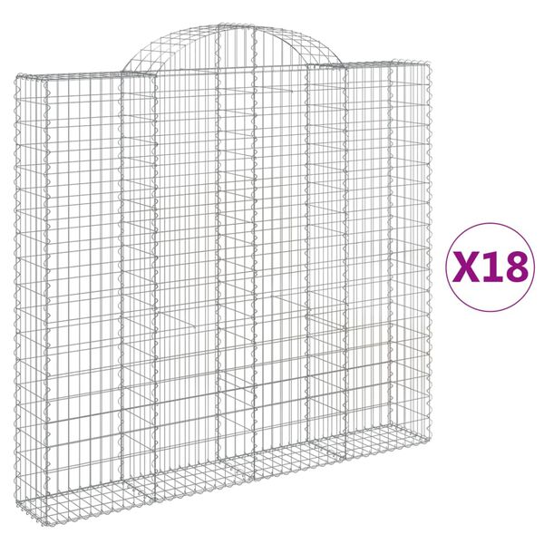 vidaXL Obokane gabion ko&scaron;are 18kosov 200x30x180/200cm pocinkano železo
