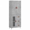 vidaXL Visoka komoda betonsko siva 69,5x34x180 cm inženirski les