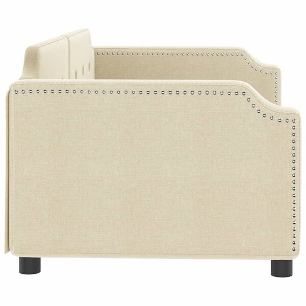 vidaXL Raztegljiva postelja krem 100x200 cm blago