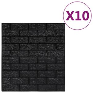 vidaXL 3D tapete opeke samolepilne 10 kosov črne