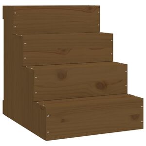 vidaXL Stopnice za hi&scaron;ne ljubljenčke rjav 40x49x47 cm trdna borovina