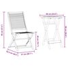 vidaXL Zložljiv bistro set 3 pcs Rjava Trden akacijev les