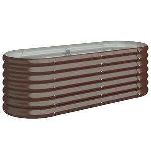 vidaXL Visoka greda iz cinkanega jekla 114x40x36 cm rjava