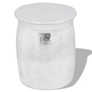 vidaXL Splo&scaron;čen aluminijast stolček/odstavna mizica srebrna