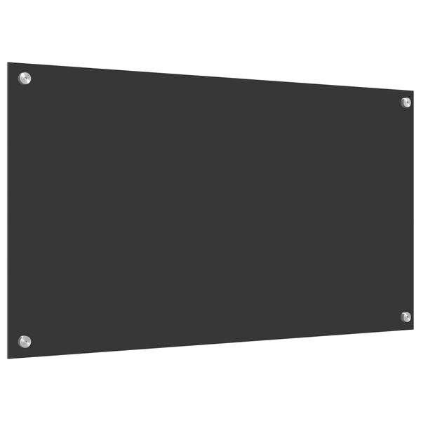 vidaXL Zaščita za kuhinjo Temno siva 90 x 50 x 0,6 cm kaljeno steklo