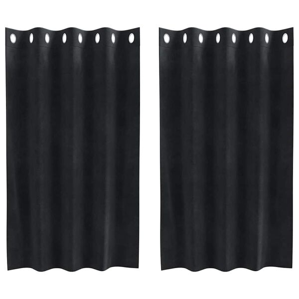 vidaXL Zatemnitvene zavese 2 pcs Črna 140 x 140 cm Žamet