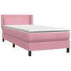 vidaXL Box Spring postelja z vzmetnico Pink 100x220 cm Velvet