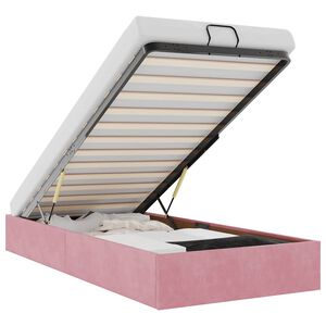 vidaXL Otomanski posteljni okvir brez vzmetnice roza 100x200 cm žamet