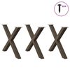 vidaXL Noge za jedilno mizo v obliki črke X, 3 kosi, naravno jeklo, 90 x (72-73) cm, jeklo