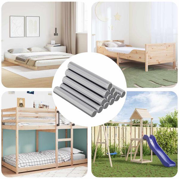 vidaXL Navojna palica 1000 pcs srebrna Jeklo