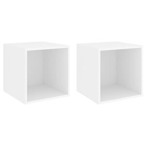 vidaXL Stenska omarica 2 kosa bela 37x37x37 cm inženirski les