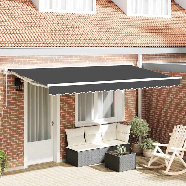 vidaXL Nadomestno platno za tendo Antracit 380 x 195 cm Poliester