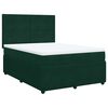 vidaXL Box spring postelja z vzmetnico temno zelena 160x200 cm žamet