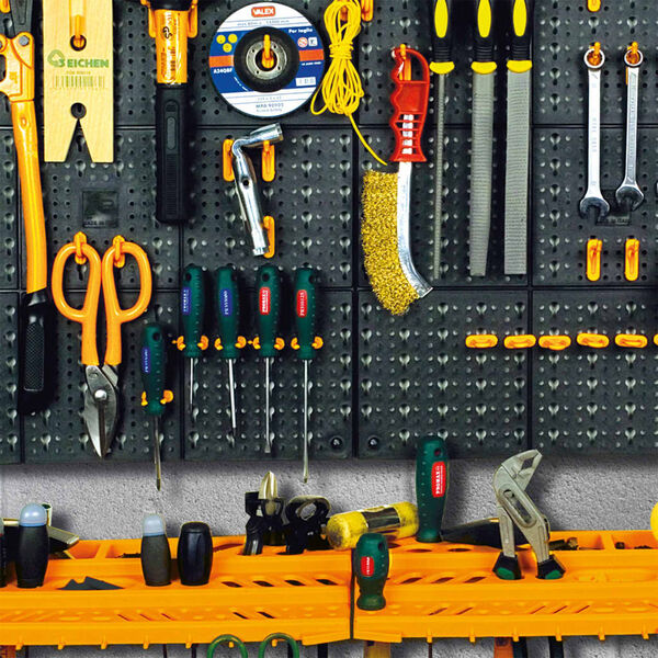 vidaXL Stena za orodje 500x1000 mm 50 nosilcev PP