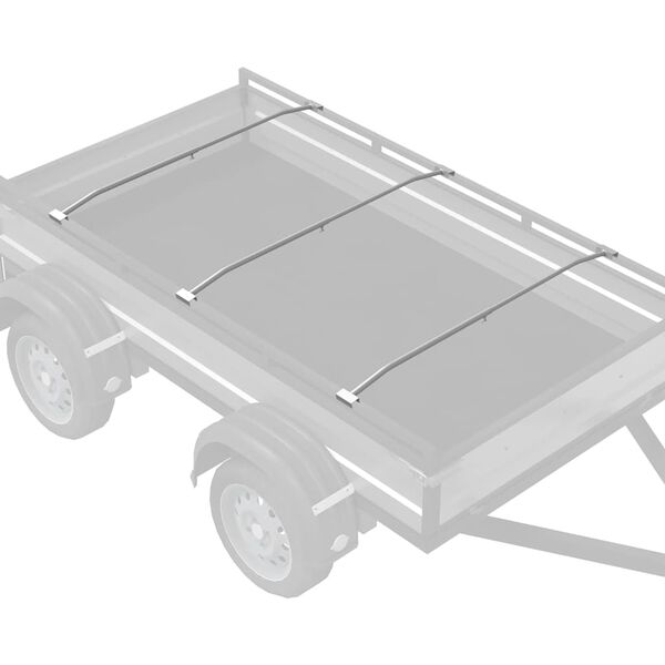 vidaXL Nosilec tarpa za prikolice 3 pcs srebrna 130-210 cm Aluminij