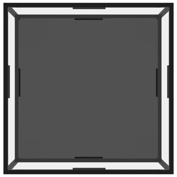 vidaXL Klubska mizica prozorna in črna 80x80x35 cm kaljeno steklo