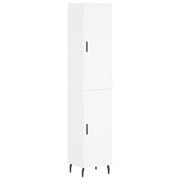 vidaXL Visoka omara bela 34,5x34x180 cm inženirski les