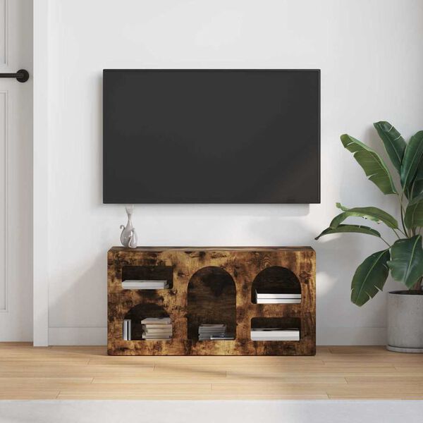 vidaXL TV omarica Dimljeni oreh 80 x 35 x 40 cm Konstruiran les