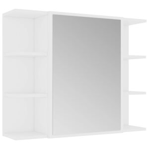 vidaXL Kopalni&scaron;ka omarica z ogledalom bela 80x20,5x64cm inženirski les