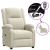 vidaXL Električni naslanjač krem žamet